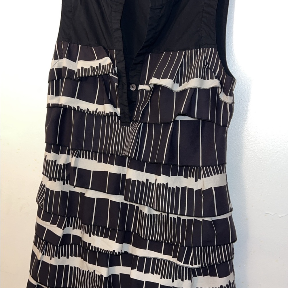 BCBGMaxAzria Black and White Striped Dress